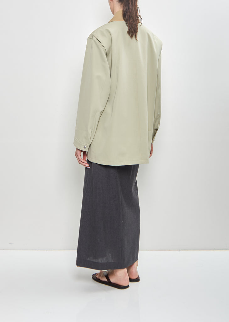 Wool Max Canvas Blouson — Pale Olive