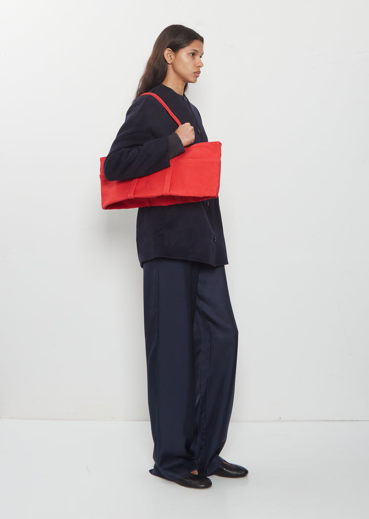 Exclusive Washed Canvas Canoe Tote, Medium — Red