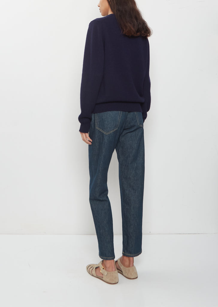 Hepburn Cashmere Sweater — Navy Blue