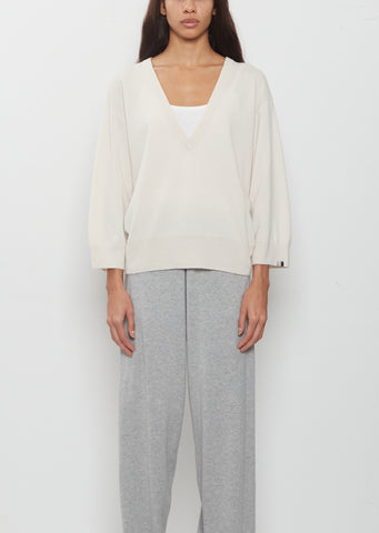 n°491 Pearl V-Neck Sweater — Bone