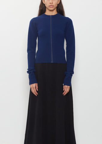n°494 Tangerine Zip-Up Cardigan — Midnight