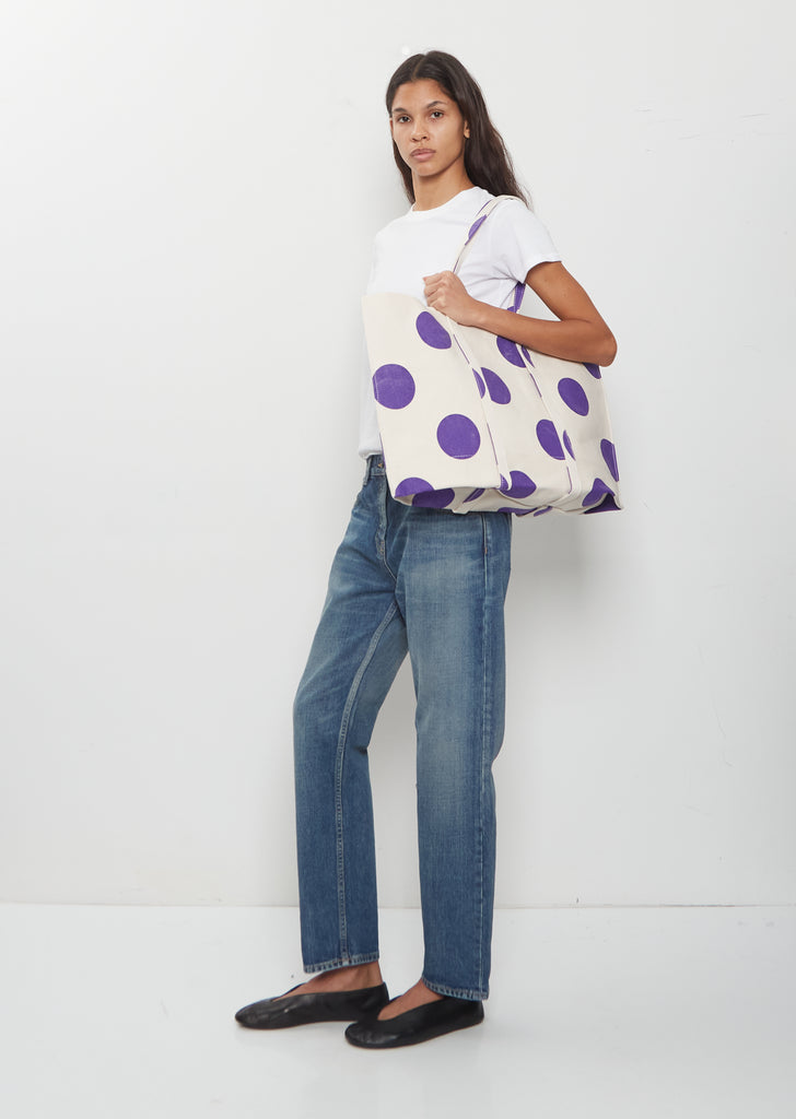 Washed Canvas Dot Tote, Medium