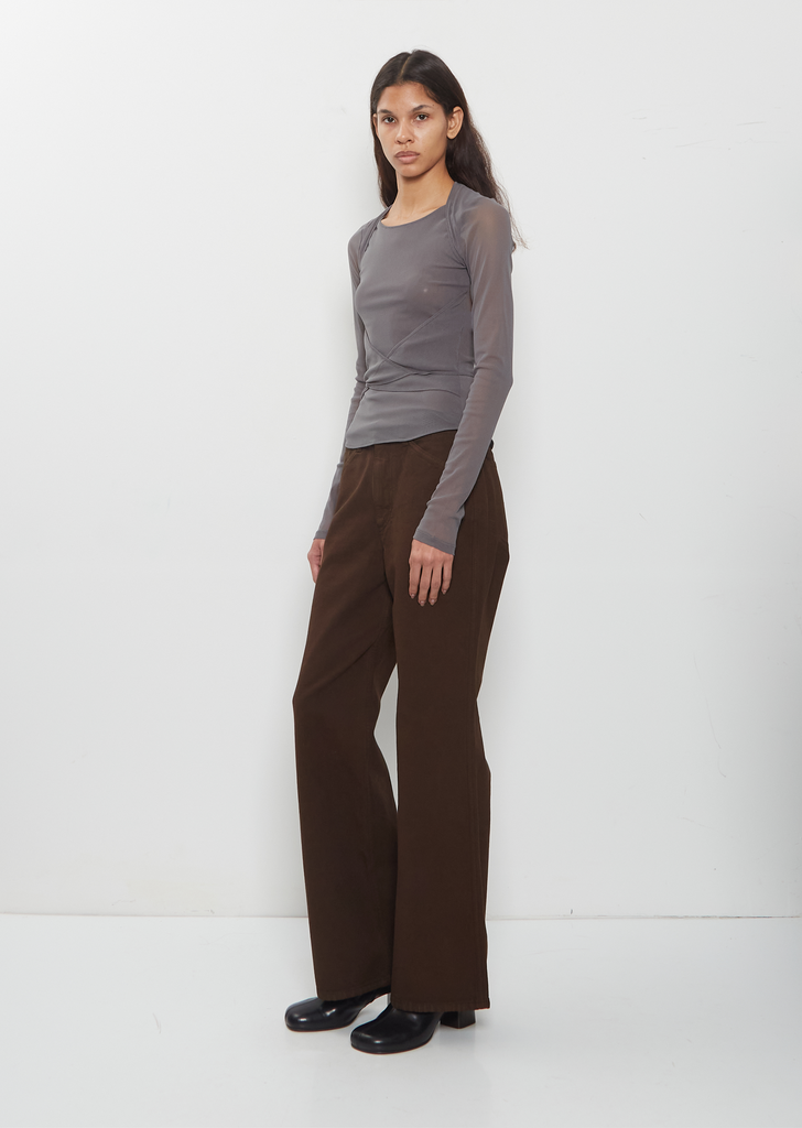 Flared 5-Pockets Cotton Pant