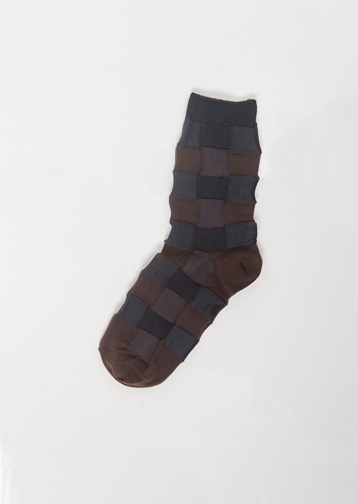 Inside Out Plaid Socks — Black