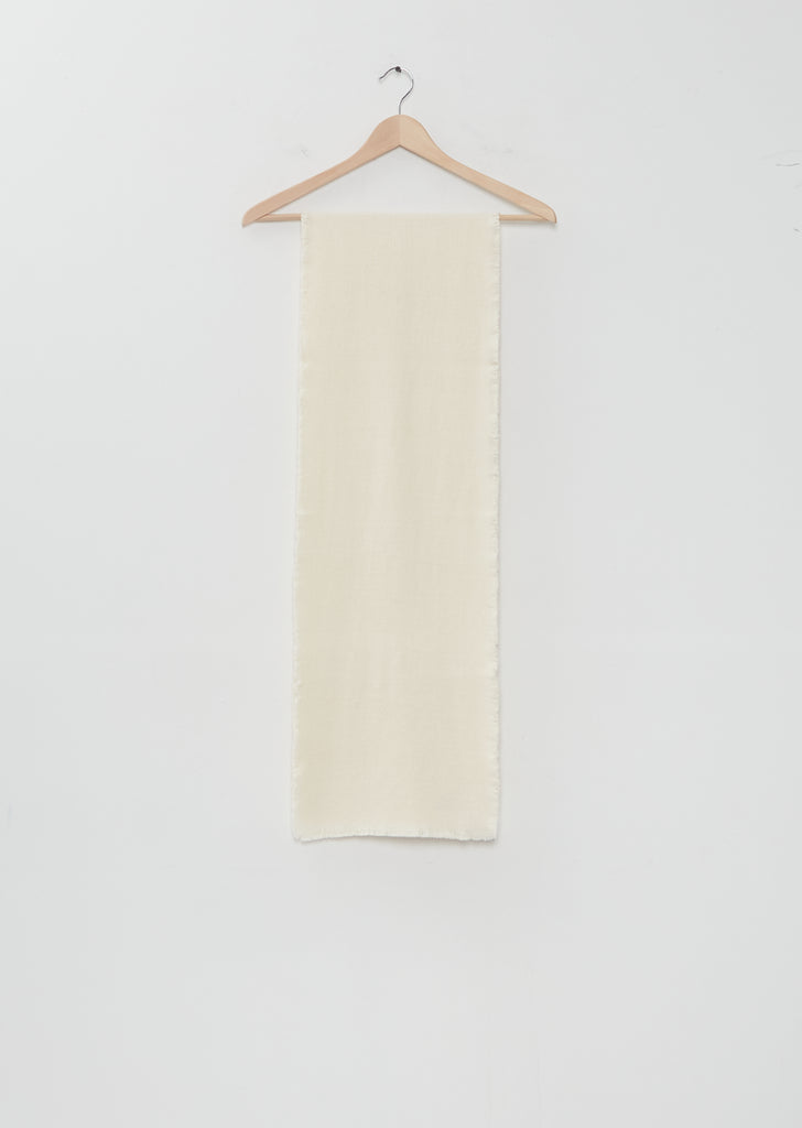 Four Sided Fringe 4-Ply Cashmere Scarf — White