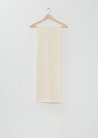 Four Sided Fringe 4-Ply Cashmere Scarf — White