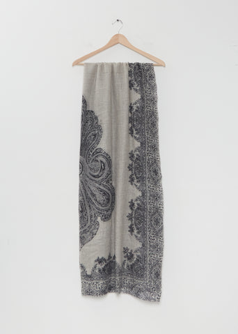 Shalimar Fuzzy Feature Cashmere Shawl — Moonless Night