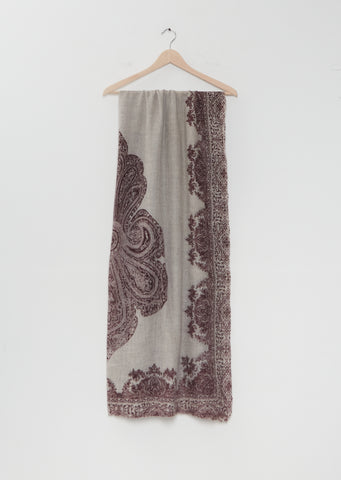 Shalimar Fuzzy Feature Cashmere Shawl — Tibetan Red