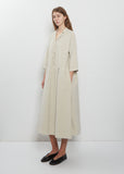 Velvet Tailored Collar Dress — Oatmeal