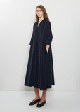 Velvet Tailored Collar Dress —  Navy