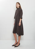 Soft Collar Silk Dress — Licorice