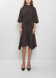 Soft Collar Silk Dress — Licorice