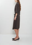 Soft Collar Silk Dress — Licorice