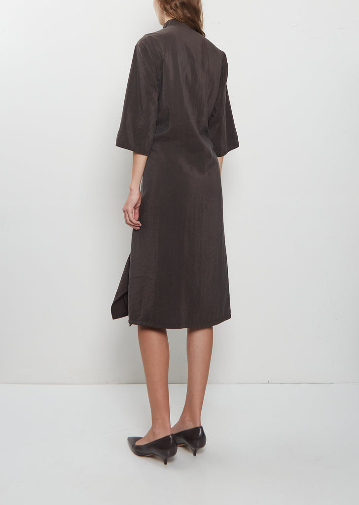 Soft Collar Silk Dress — Licorice