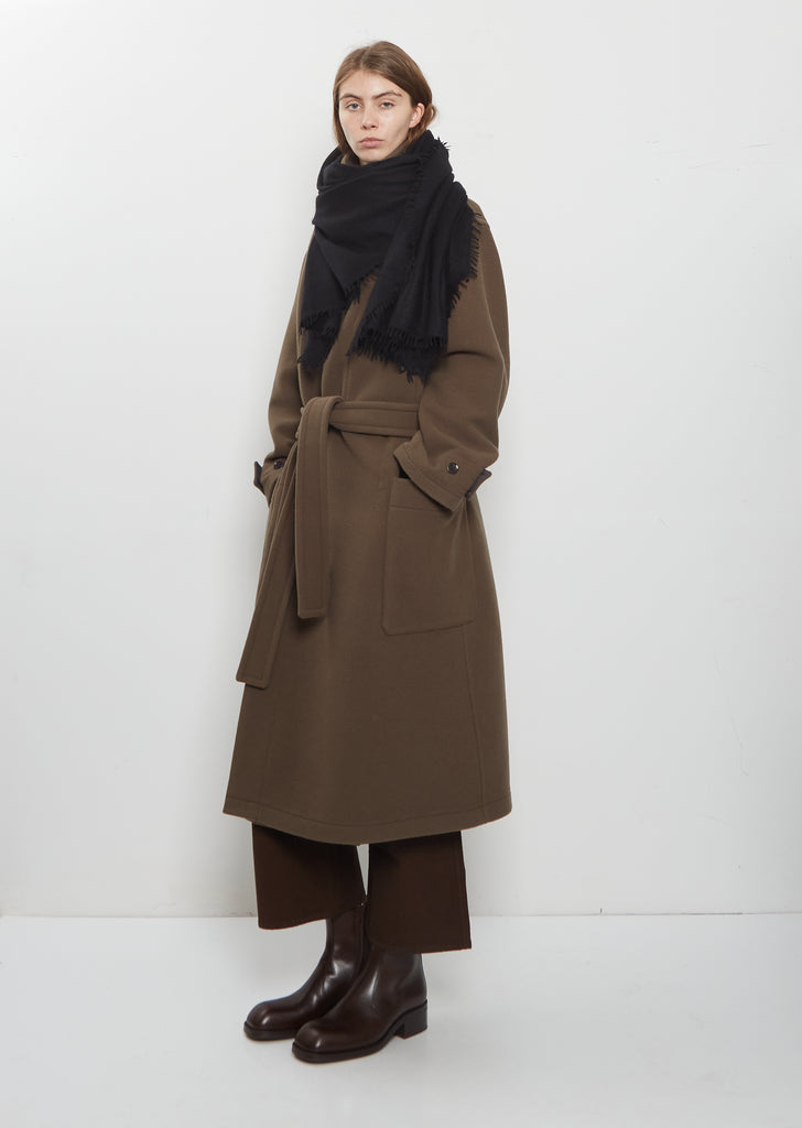 Fuzzy Feutre Cashmere Shawl — Black