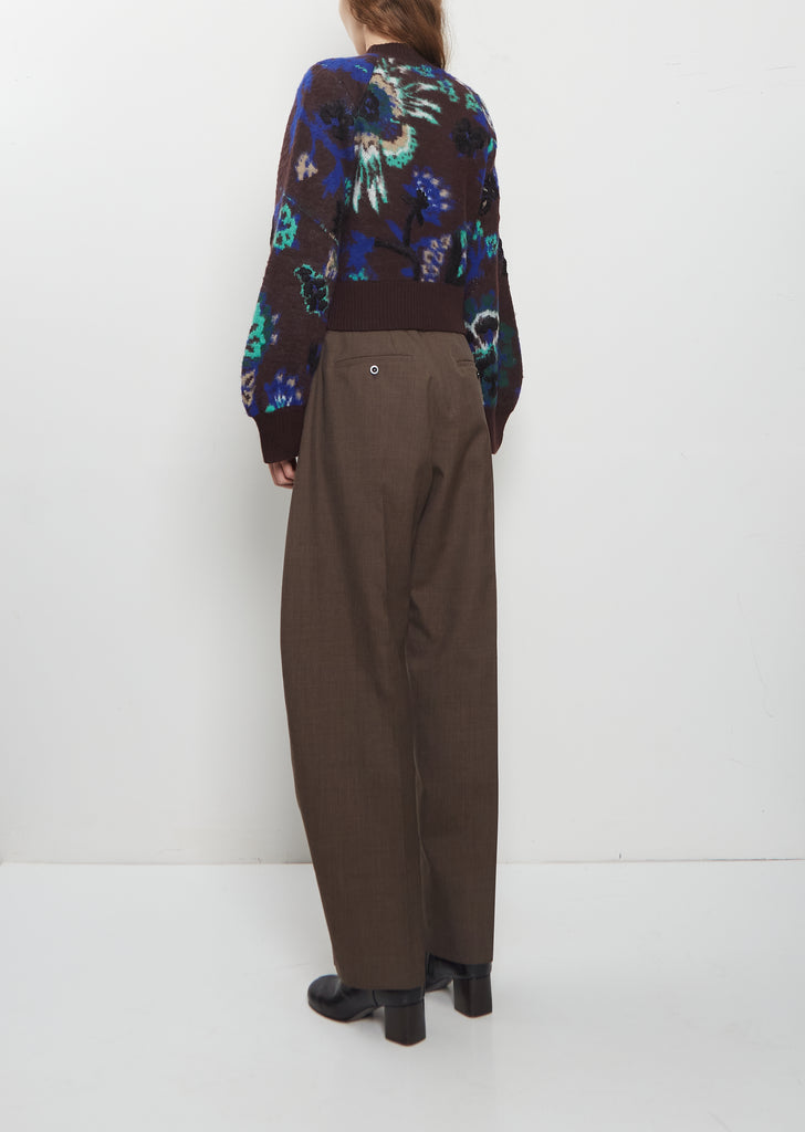 Floral Jacquard Knit Jacket