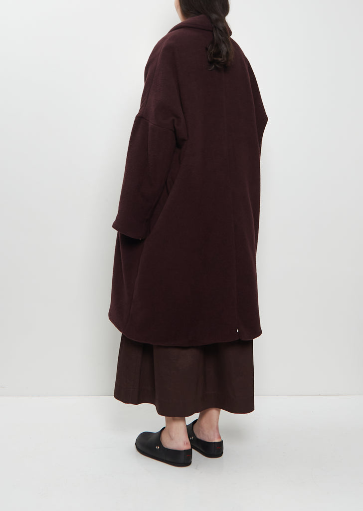 Big Blobby Cashmere Coat — Prune