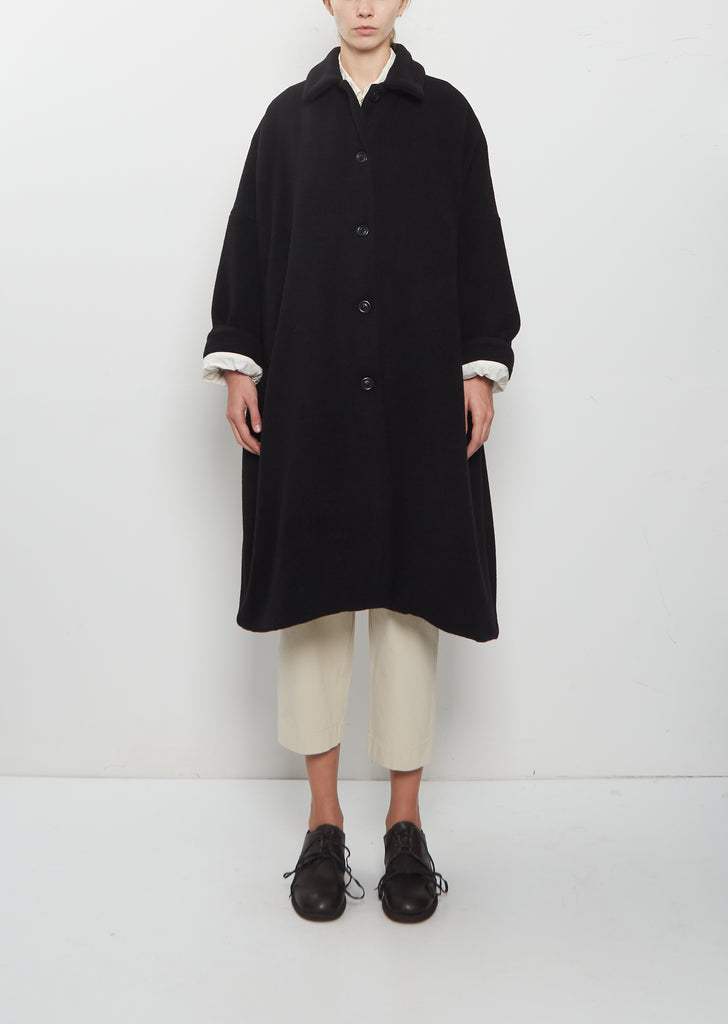 Big Blobby Cashmere Coat — Black
