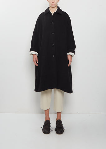 Big Blobby Cashmere Coat — Black