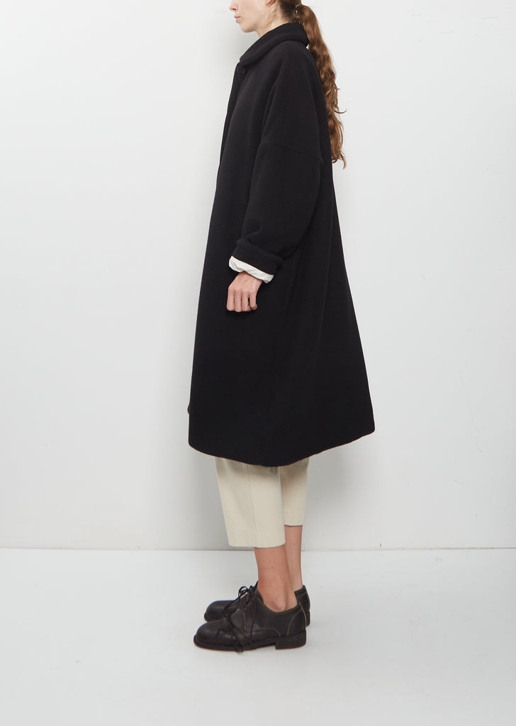 Big Blobby Cashmere Coat — Black