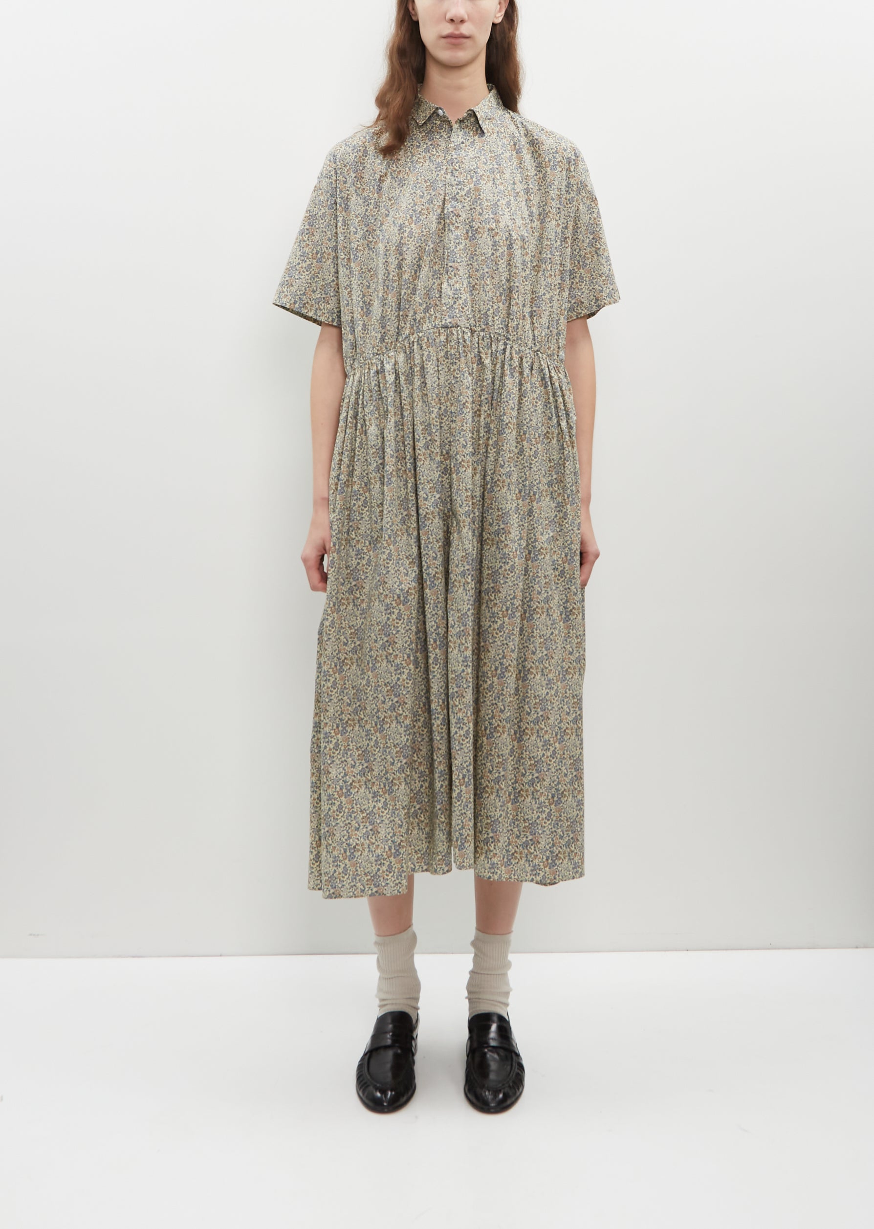 Short Sleeve Gathered Dress – La Garçonne