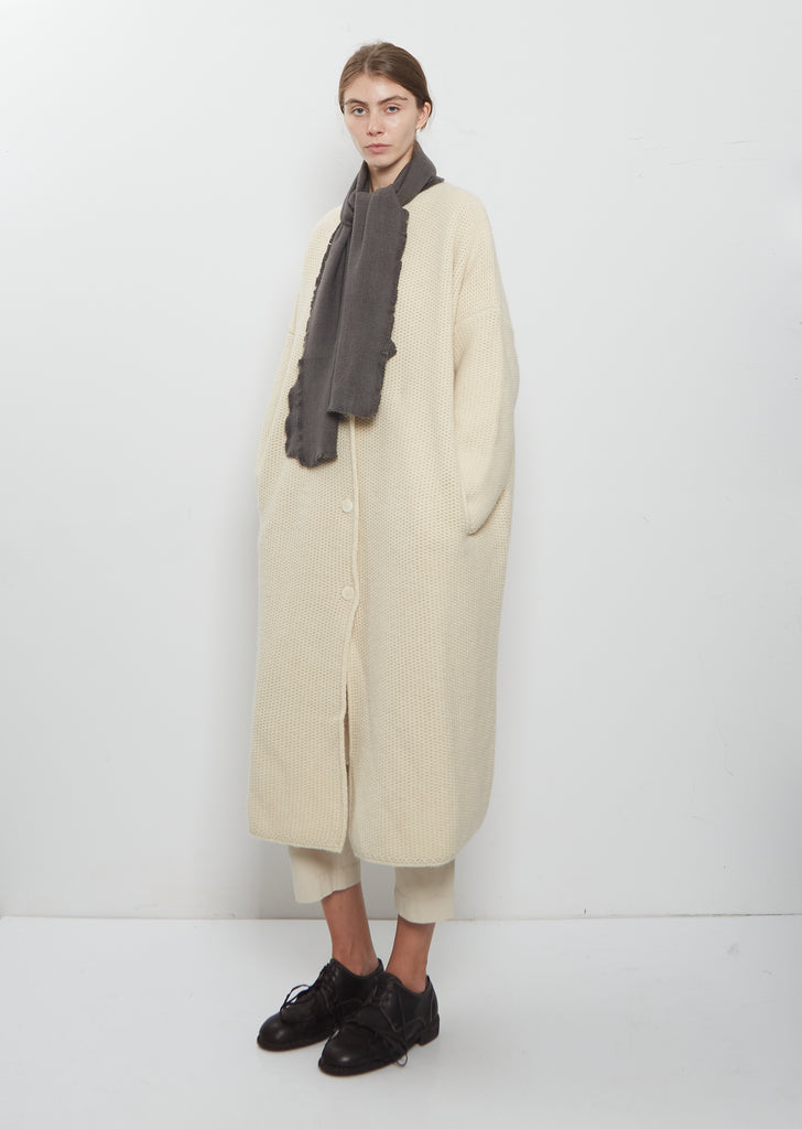 Four Sided Fringe 4-Ply Cashmere Scarf — Charcoal