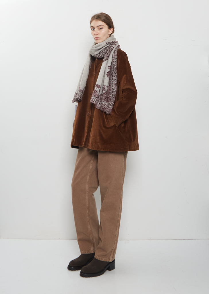 Shalimar Fuzzy Feature Cashmere Shawl — Tibetan Red