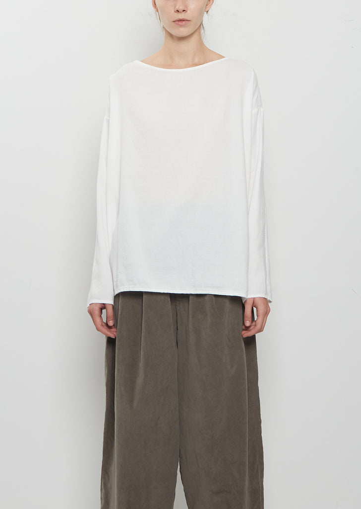 Light Cotton Long Sleeve T-Shirt — Milk