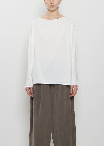 Light Cotton Long Sleeve T-Shirt — Milk