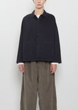 Compact Cotton Overshirt Jacket — Navy