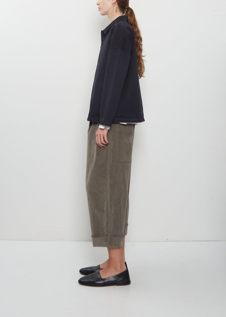 Compact Cotton Overshirt Jacket — Navy