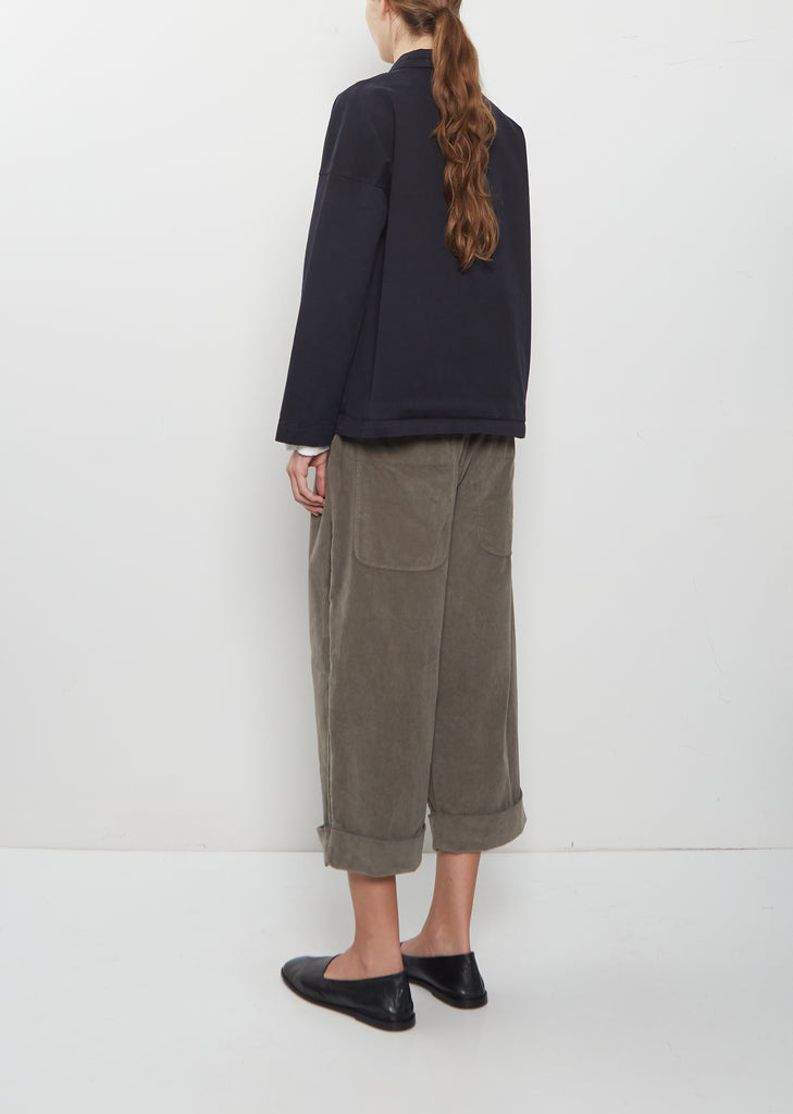 Compact Cotton Overshirt Jacket — Navy