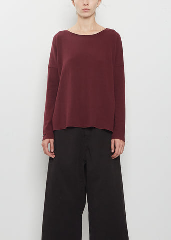 Heavy Jersey R-Neck Jumper — Wine