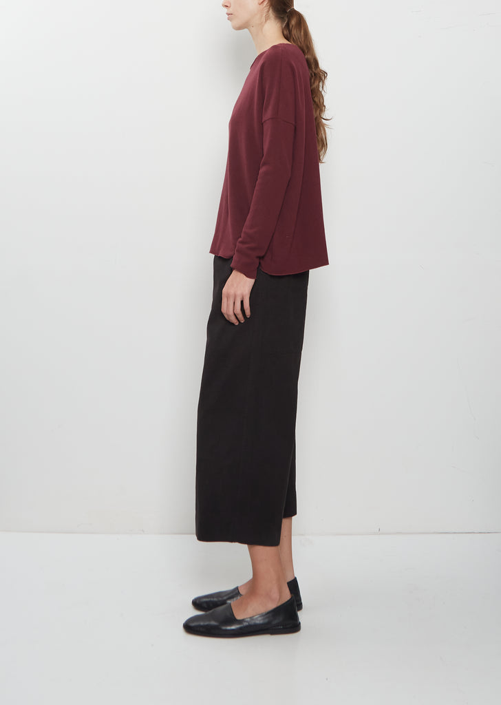 Heavy Jersey R-Neck Jumper — Wine