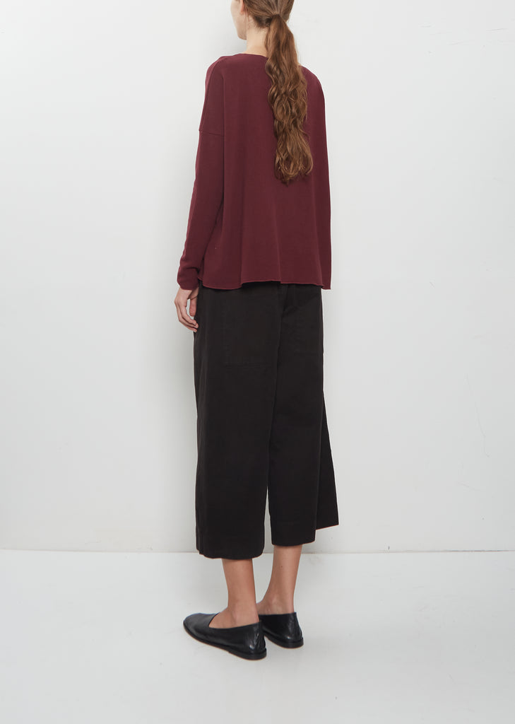 Heavy Jersey R-Neck Jumper — Wine