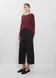 Compact Cotton Wide & Short Trousers — Brown