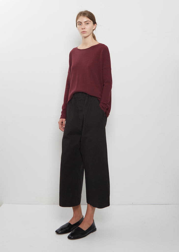 Heavy Jersey R-Neck Jumper — Wine
