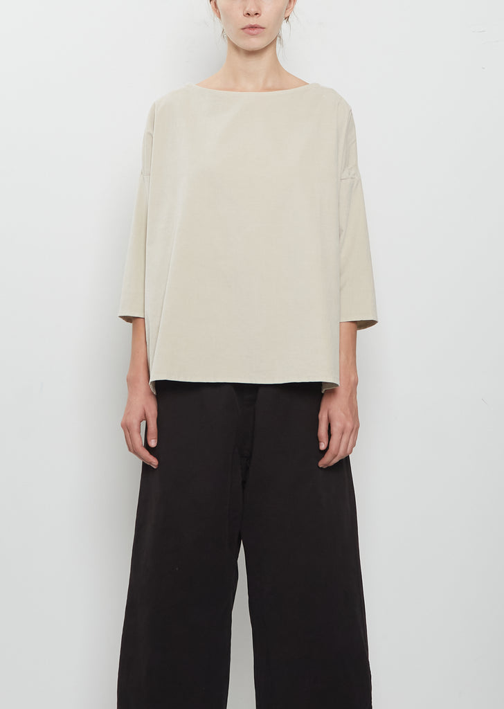 Velvet Boatneck Top — Oatmeal