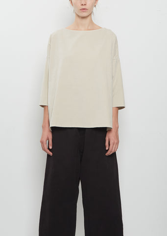 Velvet Boatneck Top — Oatmeal