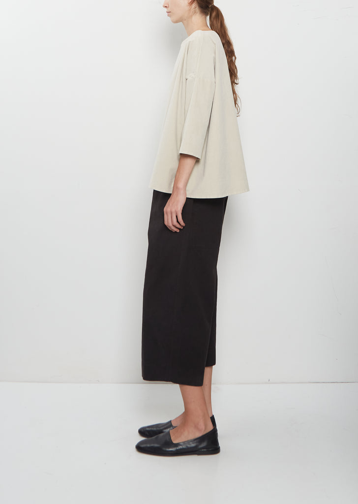 Velvet Boatneck Top — Oatmeal