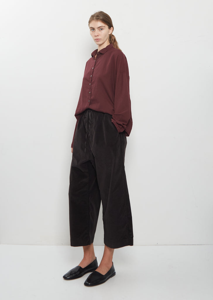 Velvet Wide & Short Trousers — Brown