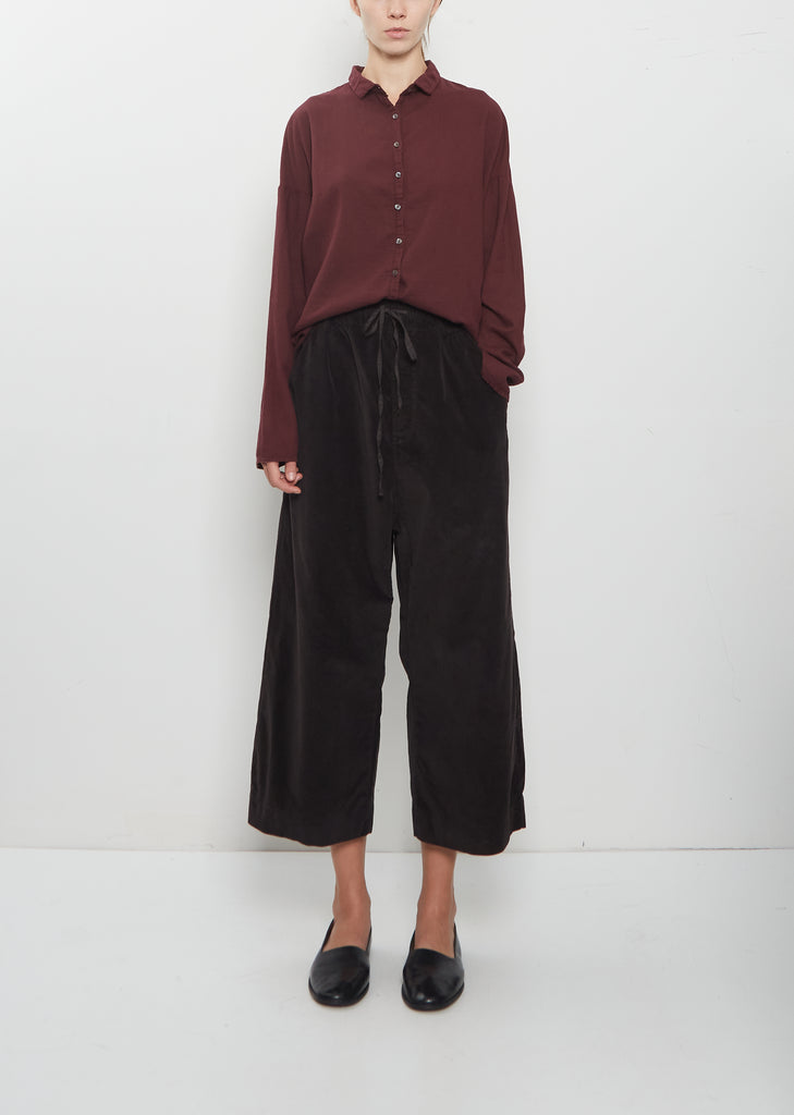 Velvet Wide & Short Trousers — Brown