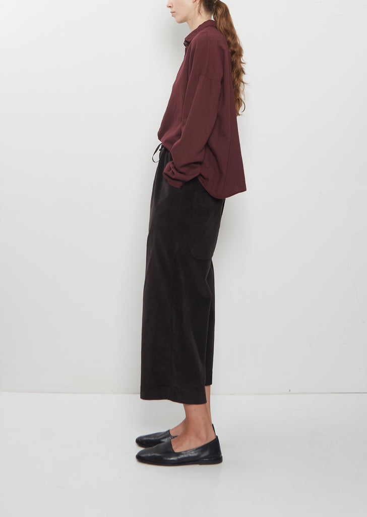 Velvet Wide & Short Trousers — Brown