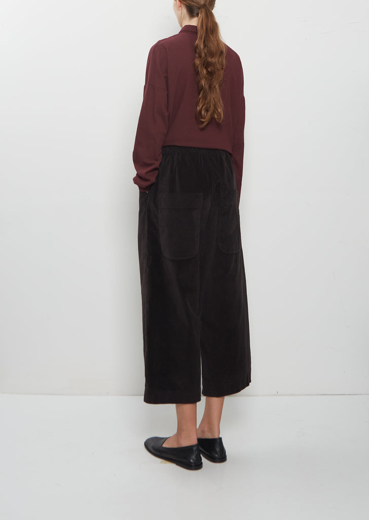 Velvet Wide & Short Trousers — Brown