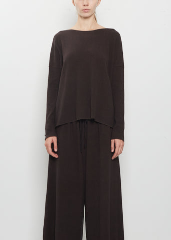 Heavy Jersey R-Neck Jumper — Brown