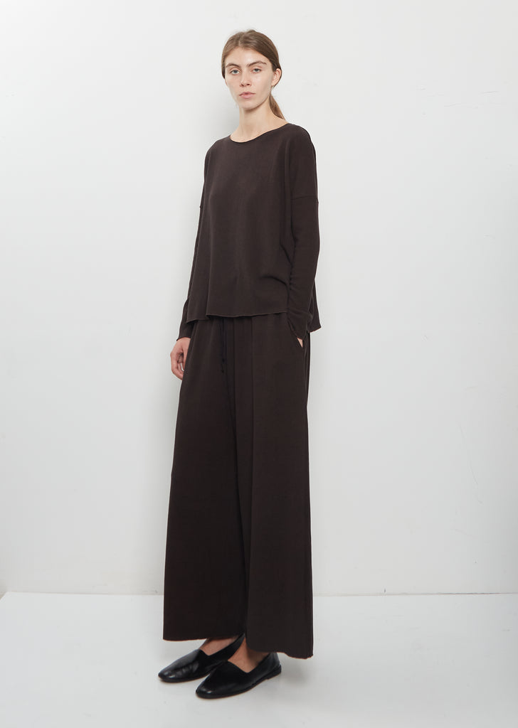 Heavy Jersey R-Neck Jumper — Brown