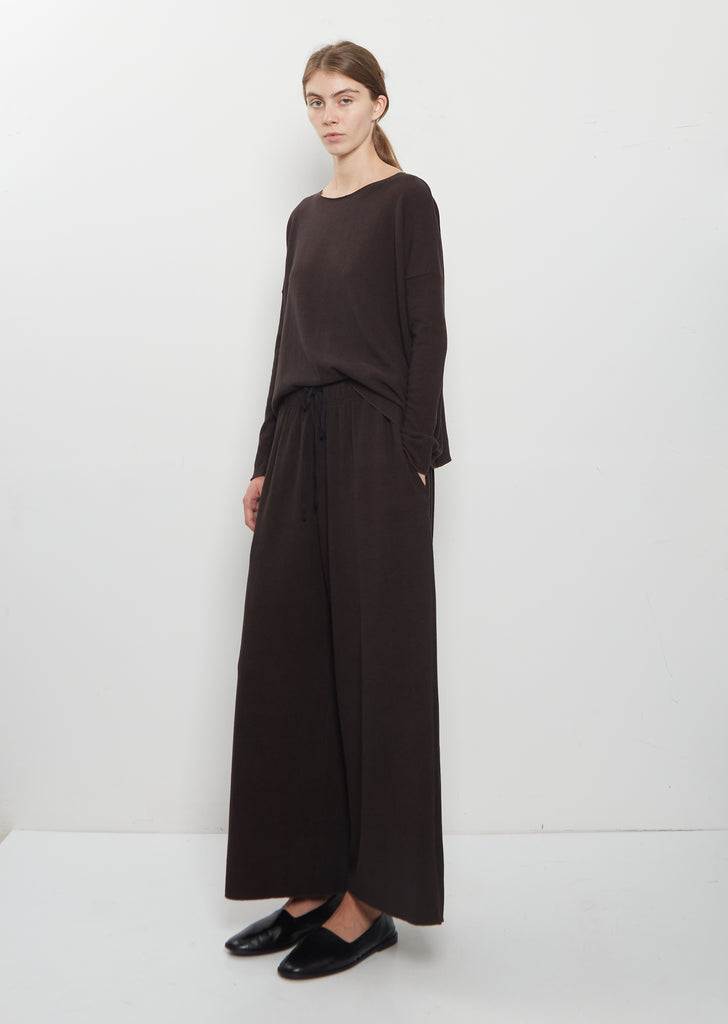 Heavy Jersey Wide Essential Trousers — Brown