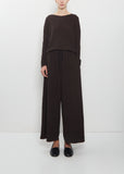 Heavy Jersey Wide Essential Trousers — Brown