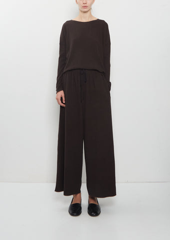 Heavy Jersey Wide Essential Trousers — Brown