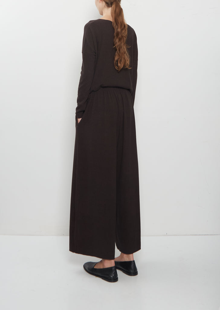 Heavy Jersey Wide Essential Trousers — Brown